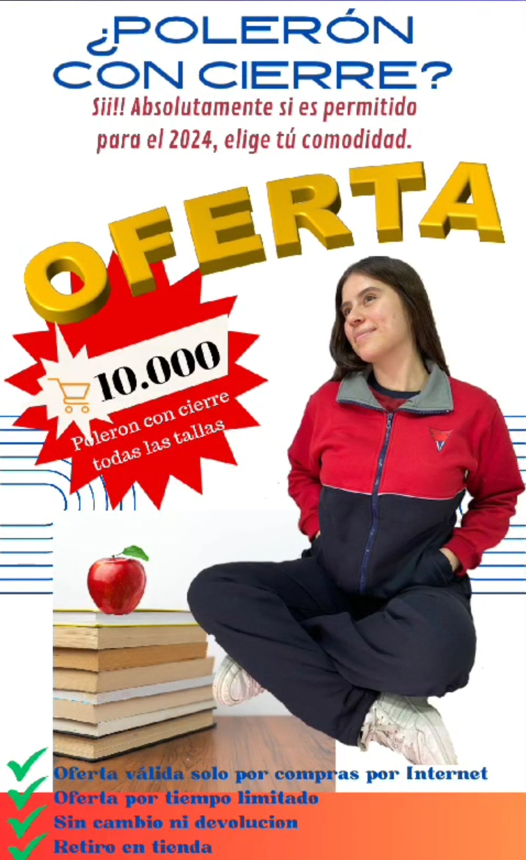 Polerón Escolar De Buzo Oficial Saint Joan College